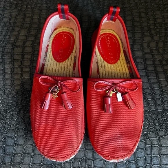Coach Madison Orange Red Canvas Leather Espadrille
Loafers 5.5 spring summer - Picture 3 of 8